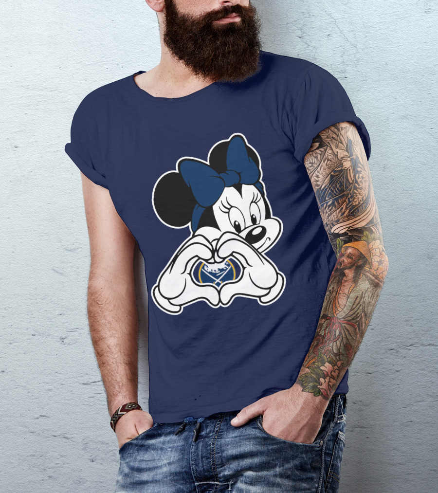 Buffalo Sabres Minnie Mouse Heart Hands T-Shirt