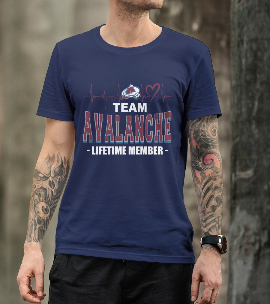 Team Avalanche Lifetime Member Colorado Avalanche Heartbeat T-Shirt