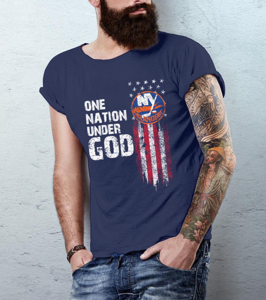 One Nation Under God New York Islanders Stars And Stripes T-Shirt