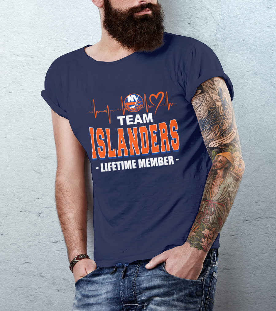 Team Islanders Lifetime Member New York Islanders Heartbeat T-Shirt