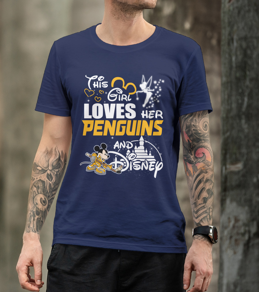 This Girl Loves Her Penguins And Disney T-Shirt