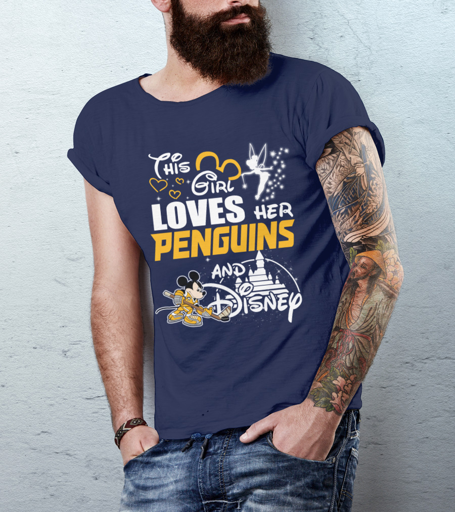 This Girl Loves Her Penguins And Disney T-Shirt