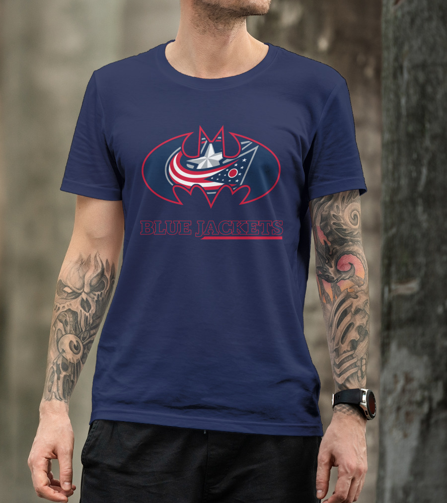 Blue Jackets Bat Emblem Fusion T-Shirt