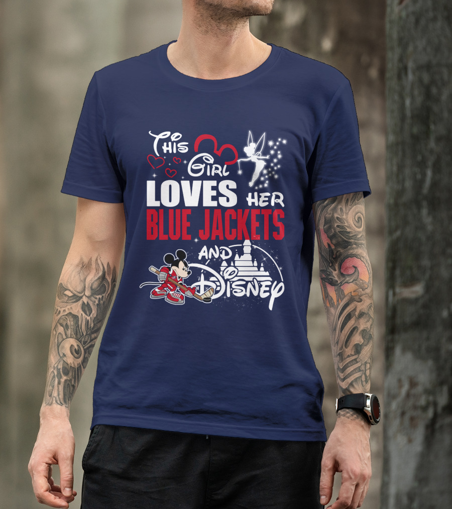 This Girl Loves Her Blue Jackets And Disney T-Shirt