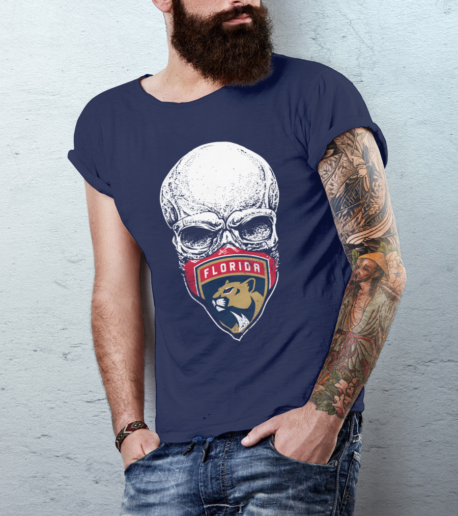 Florida Panthers Skull Logo Mask T-Shirt