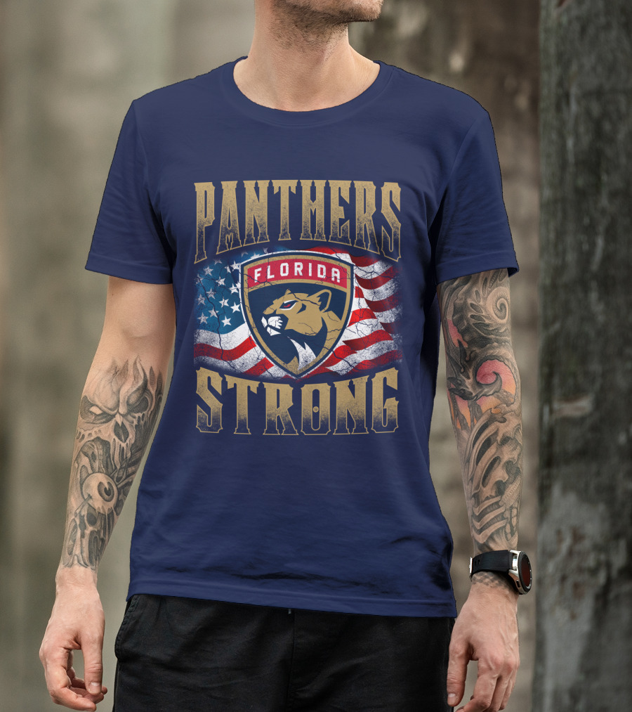 Panthers Strong Florida American Flag T-Shirt