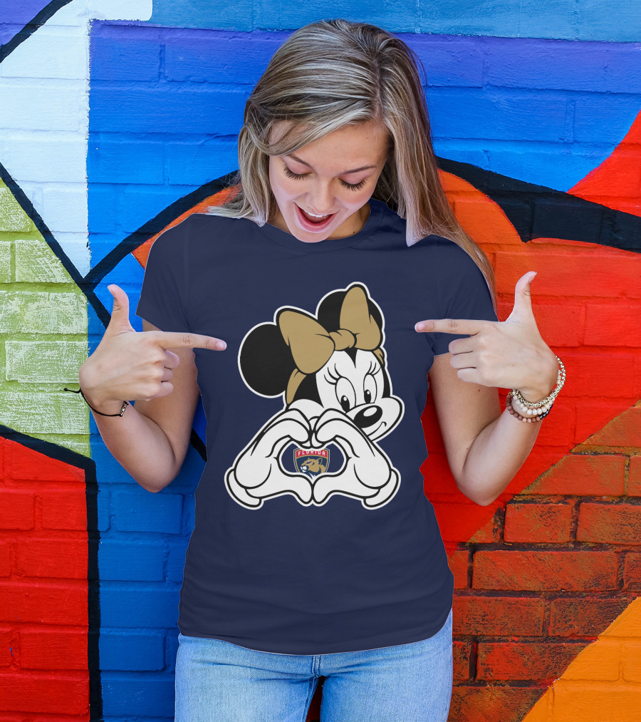 Florida Panthers Minnie Heart Hands T-Shirt