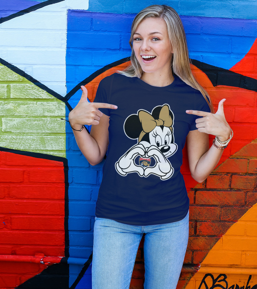 Florida Panthers Minnie Heart Hands T-Shirt