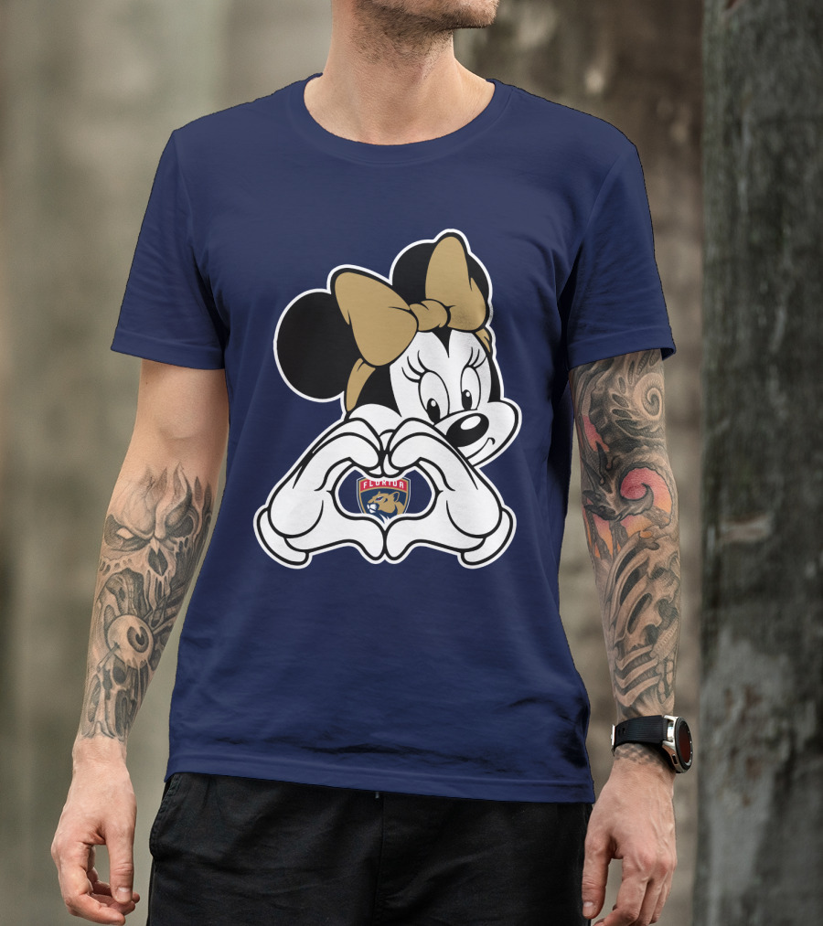 Florida Panthers Minnie Heart Hands T-Shirt