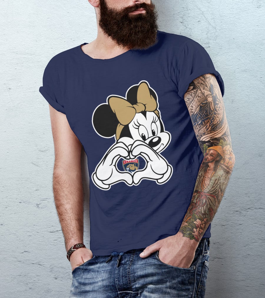 Florida Panthers Minnie Heart Hands T-Shirt
