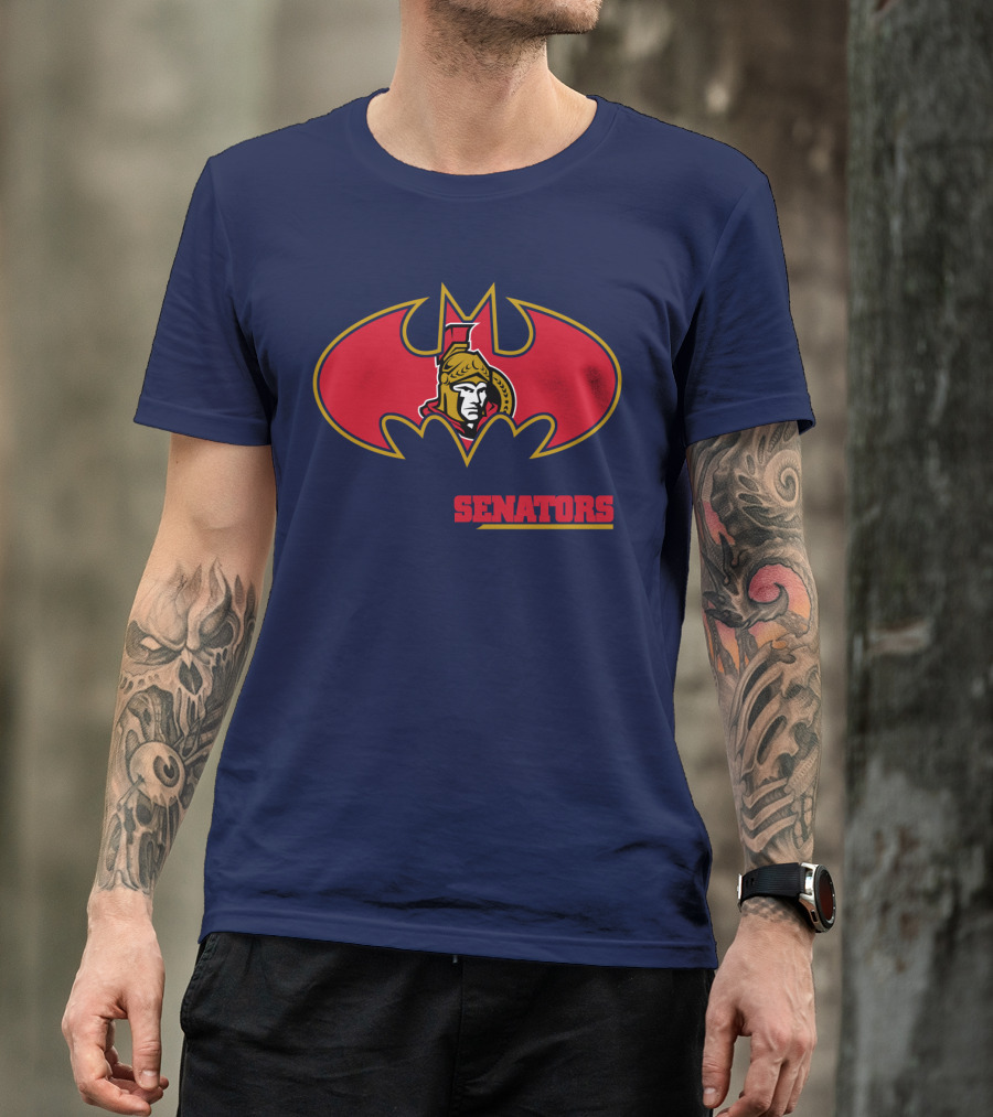 Senators Bat Symbol With Ottawa Senators T-Shirt