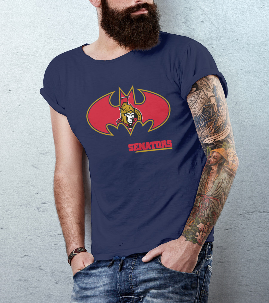 Senators Bat Symbol With Ottawa Senators T-Shirt