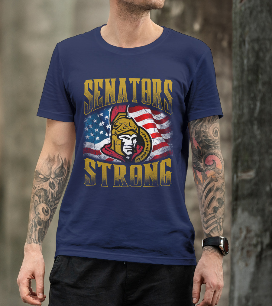 Senators Strong Ottawa Senators American Flag T-Shirt