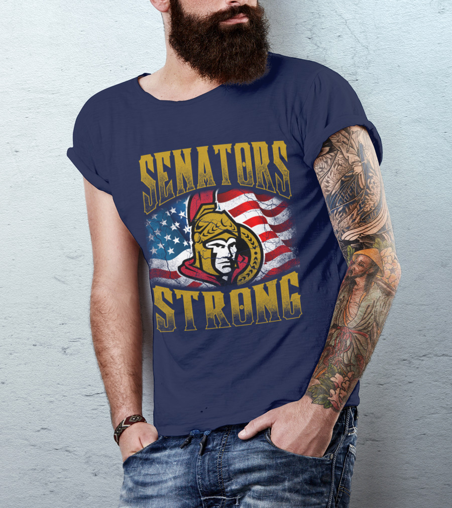 Senators Strong Ottawa Senators American Flag T-Shirt