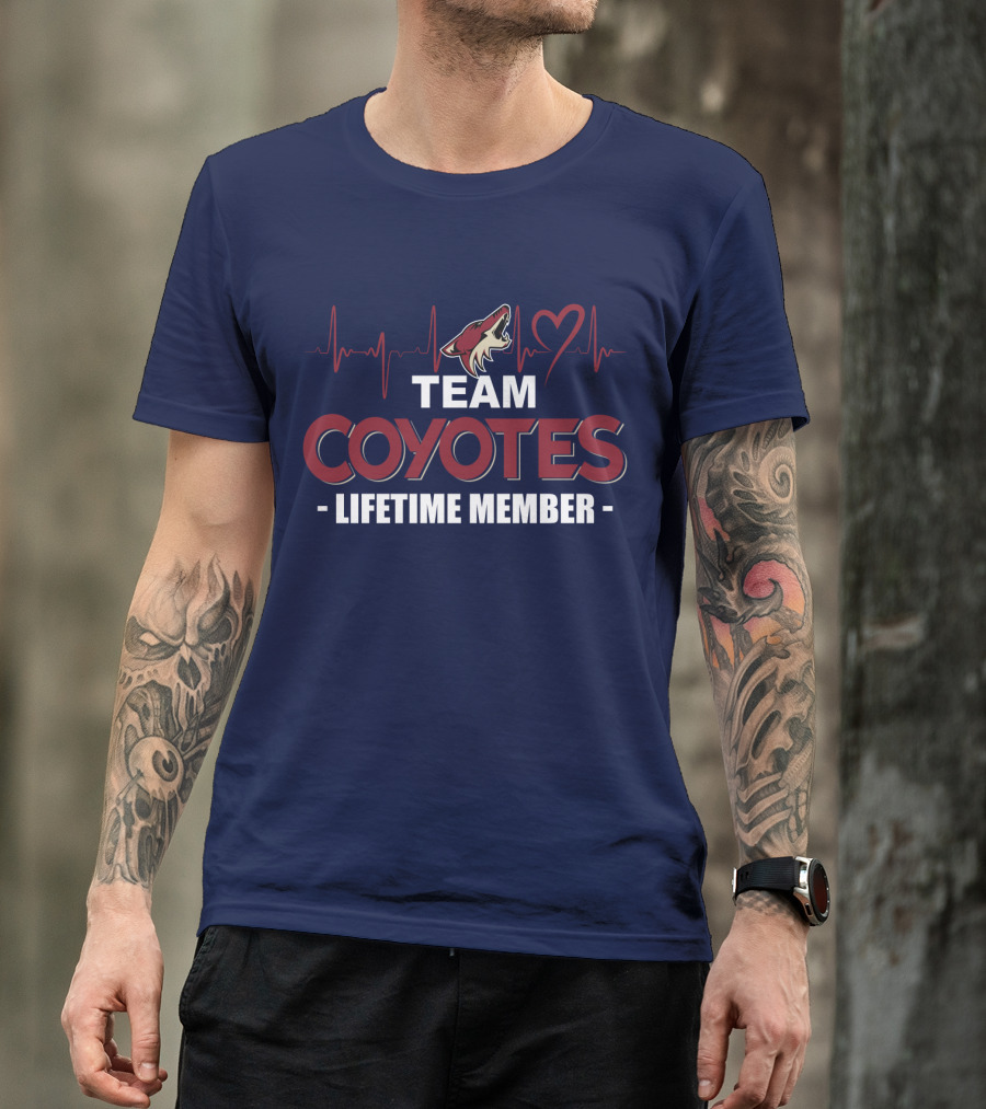 Team Coyotes Lifetime Member Arizona Coyotes Heartbeat T-Shirt