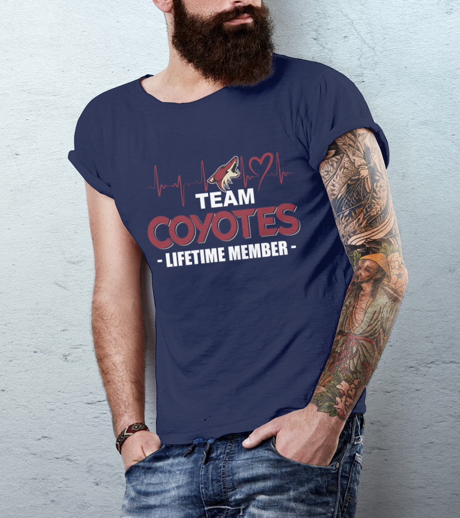 Team Coyotes Lifetime Member Arizona Coyotes Heartbeat T-Shirt