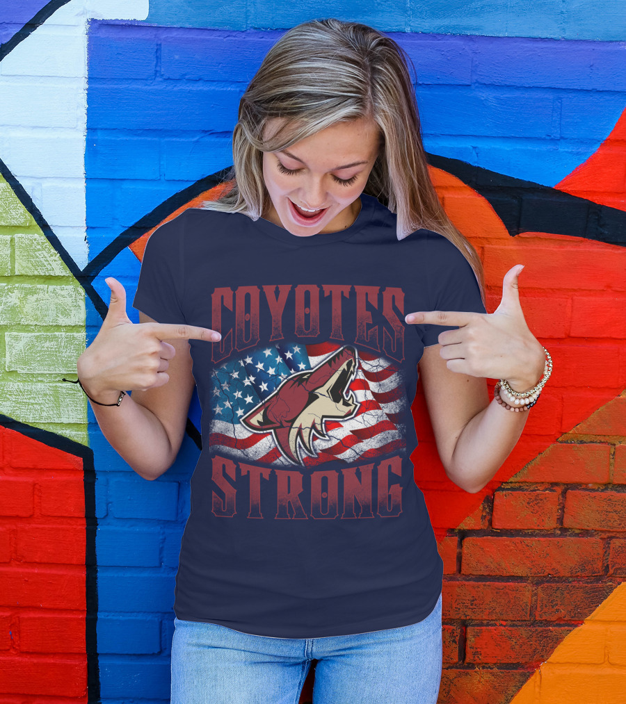 Coyotes Strong American Flag T-Shirt