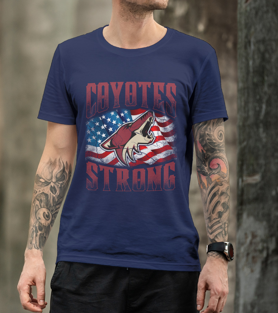 Coyotes Strong American Flag T-Shirt
