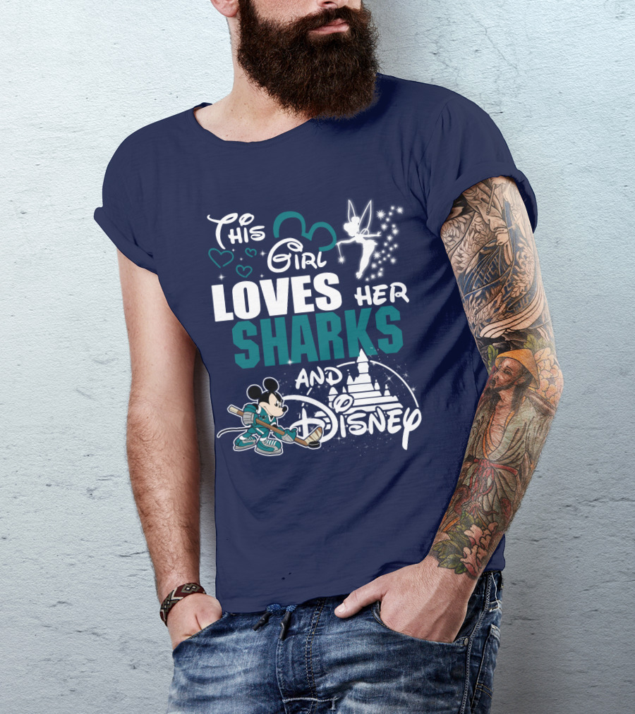This Girl Loves Her Sharks And Disney T-Shirt