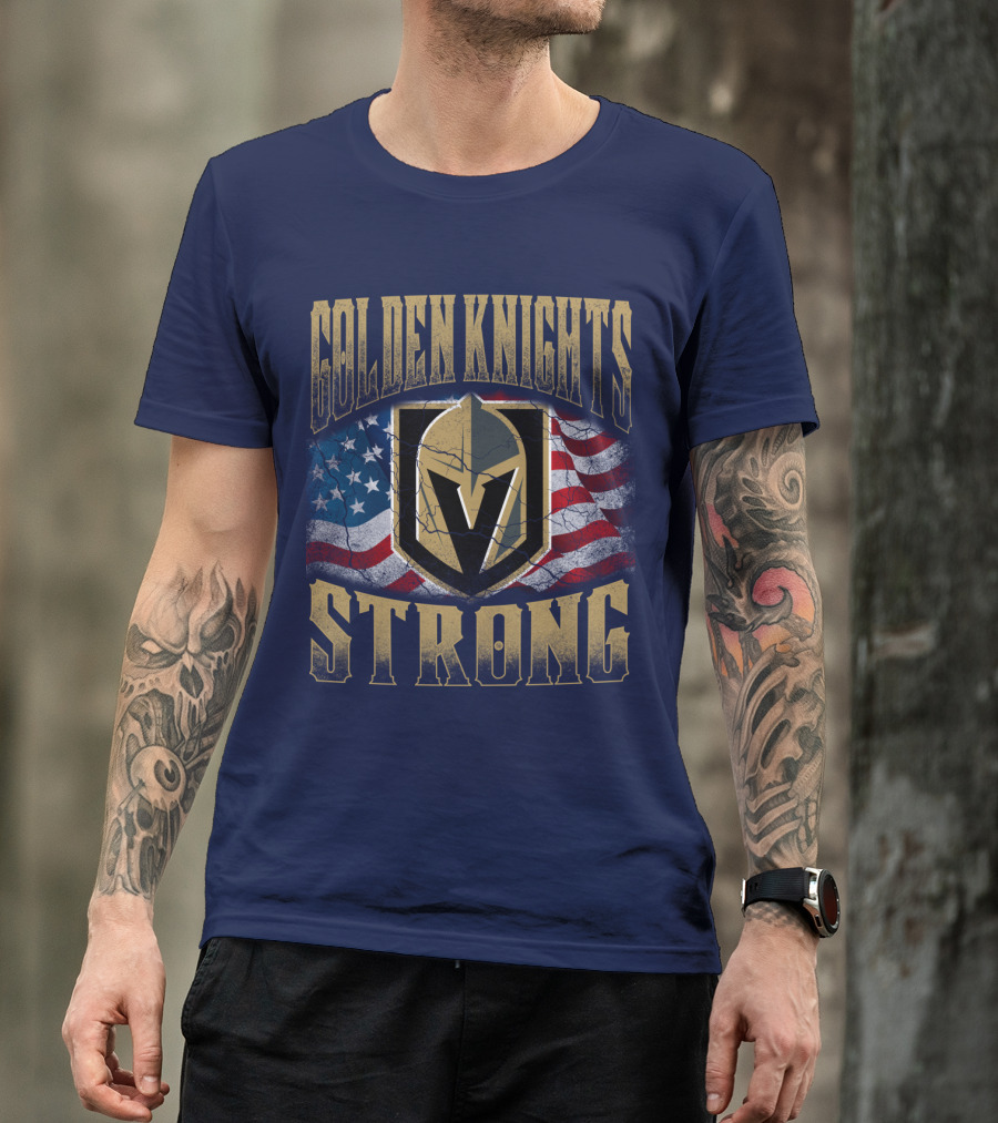 Golden Knights Strong American Flag T-Shirt