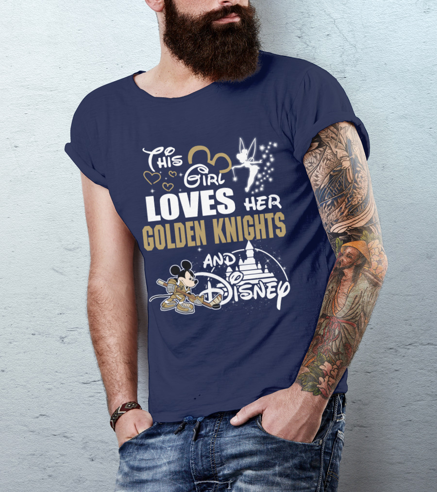 This Girl Loves Her Golden Knights And Disney T-Shirt