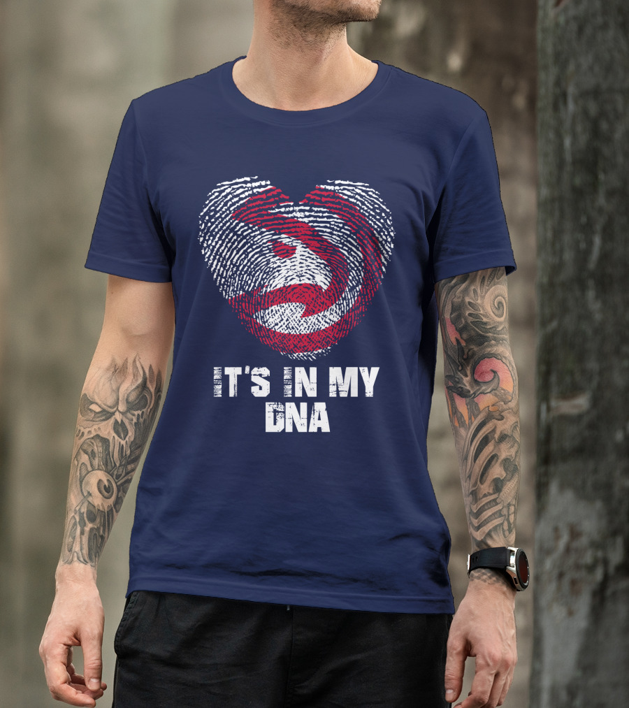 Atlanta Hawks It's In My Dna Fingerprint Heart T-Shirt