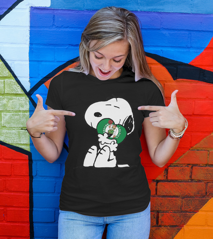 Snoopy Hugging Boston Celtics T-Shirt