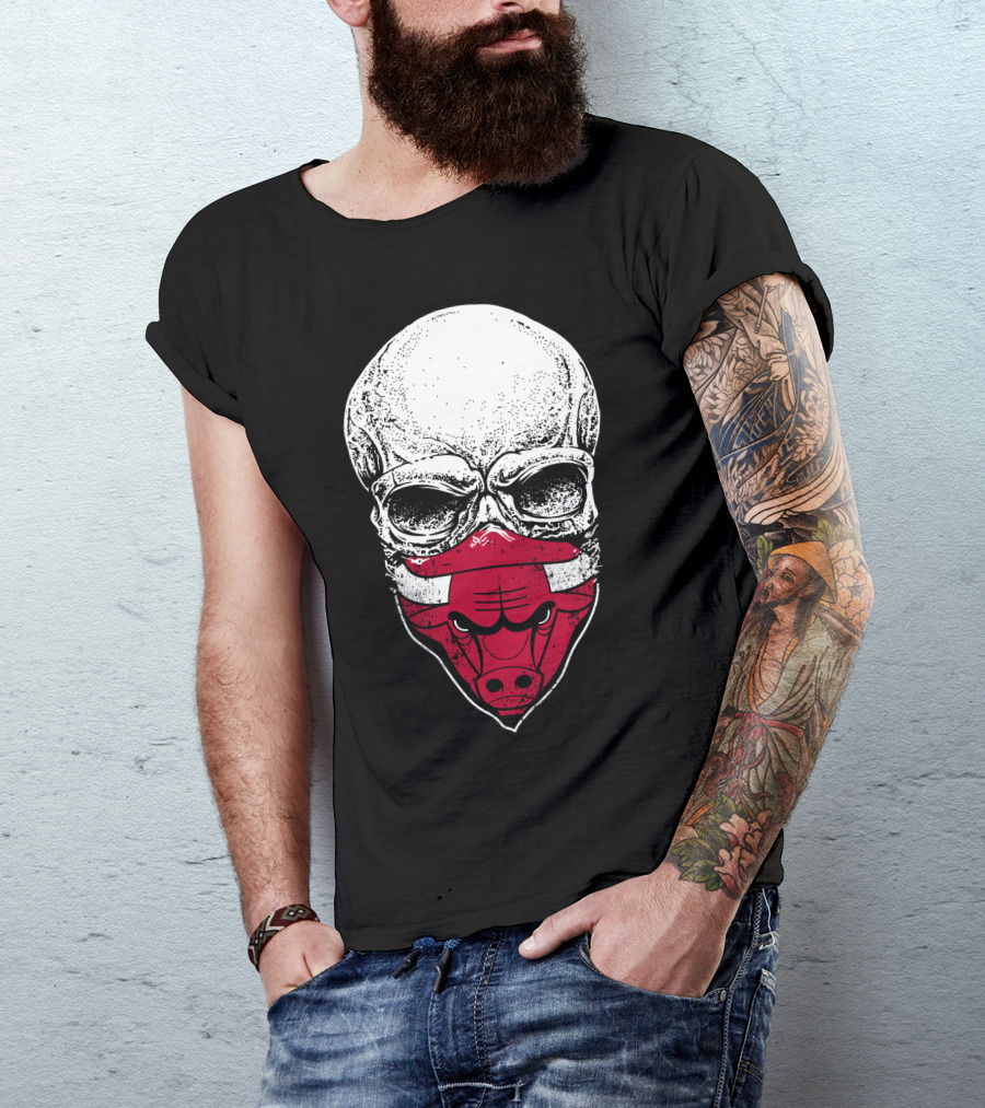 Chicago Bulls Skull Bulls Face T-Shirt
