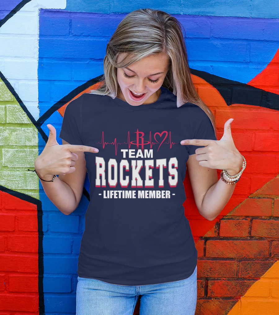 Team Rockets Lifetime Member Heartbeat Houston Rockets T-Shirt