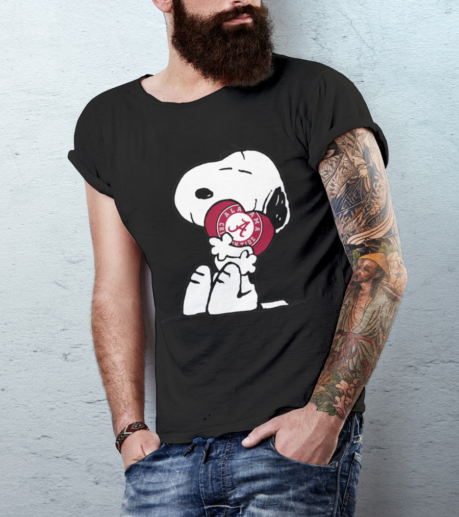Snoopy Holding Alabama Crimson Tide T-Shirt