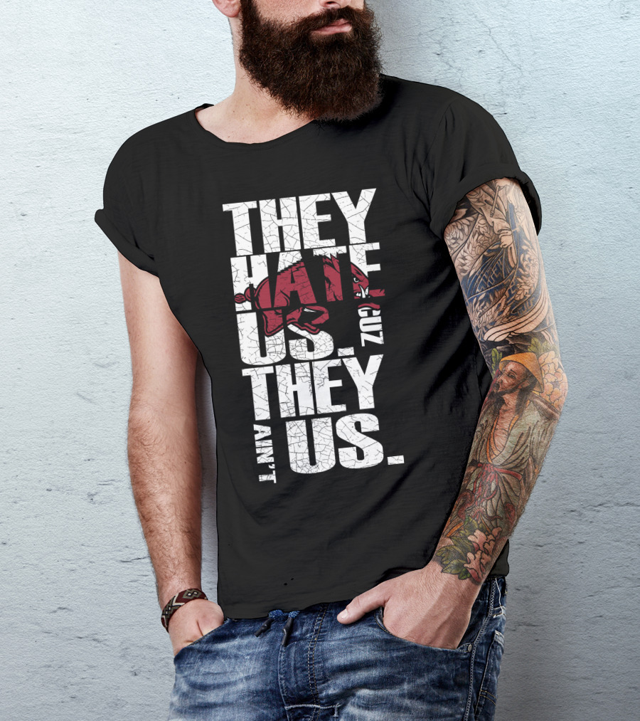 They Hate Us 'Cause They Ain't Us Arkansas Razorbacks T-Shirt