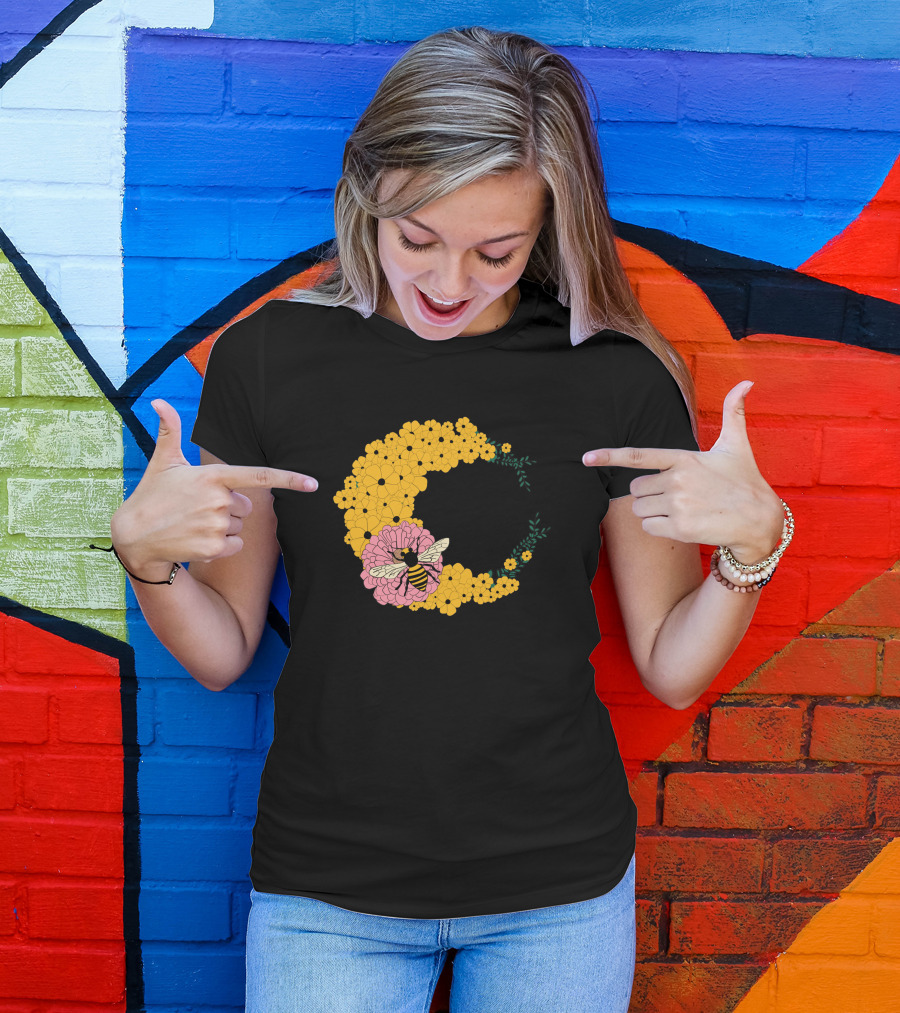 A Bee Has Got To Eat Among Vibrant Blossoms T-Shirt