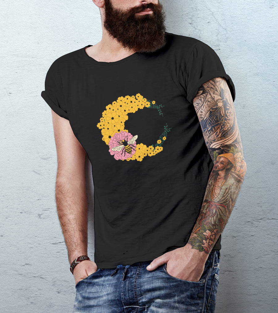 A Bee Has Got To Eat Among Vibrant Blossoms T-Shirt