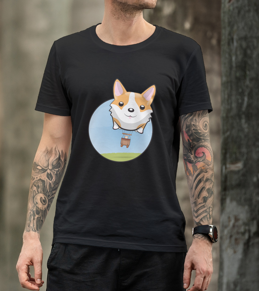 Corgi Adventure With Balloon Basket Joyride T-Shirt