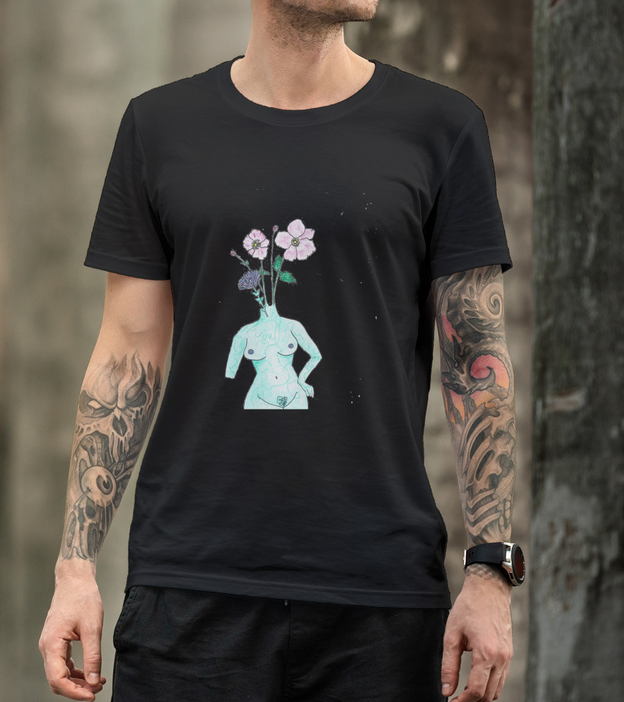Alien Anemone Flower Head Surreal Floral Body T-Shirt