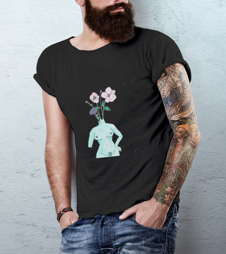 Alien Anemone Flower Head Surreal Floral Body T-Shirt