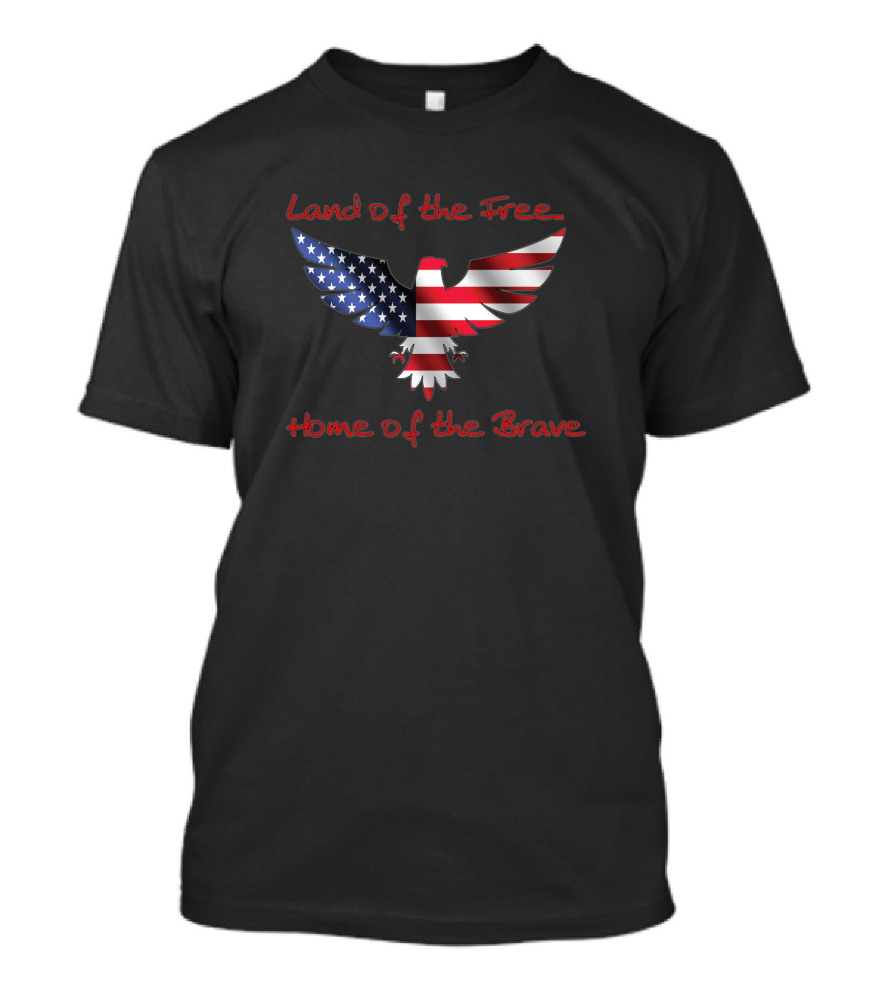 Land Of The Free Home Of The Brave American Flag Eagle 132336 T-Shirt