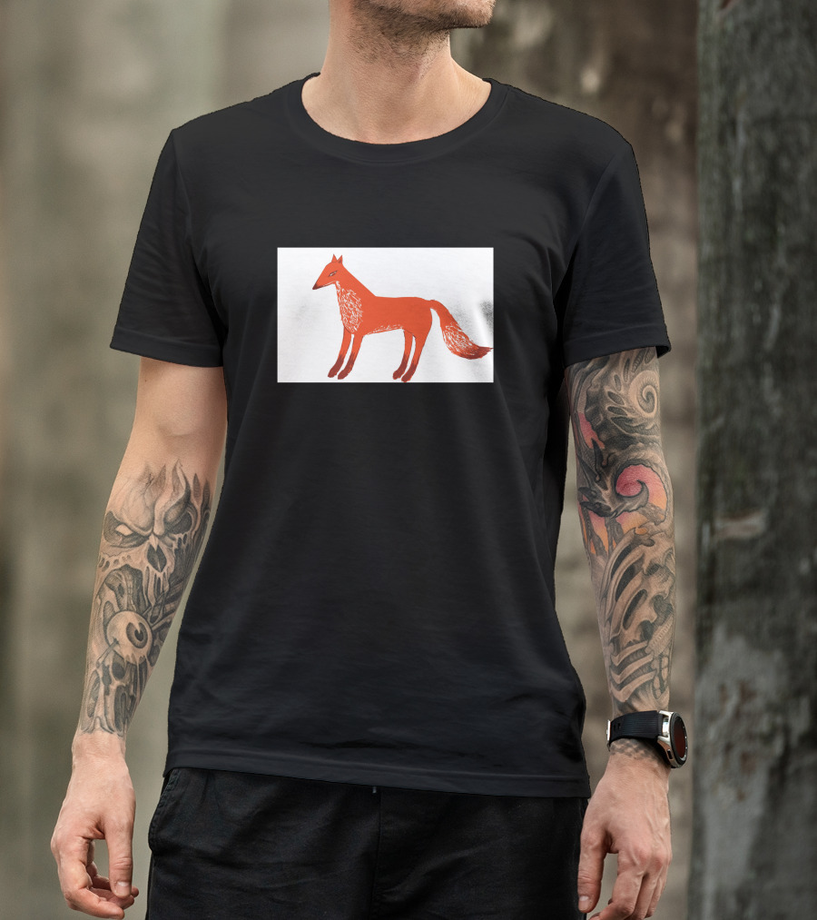 Angry Fox Illustration 589957 Fiery Red Drawing T-Shirt