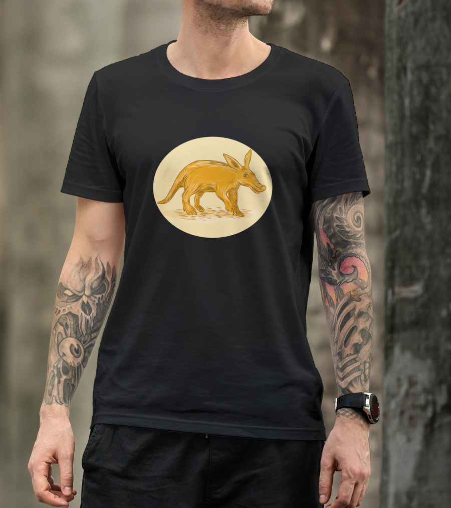 Aardvark African Ant Bear Drawing Golden T-Shirt