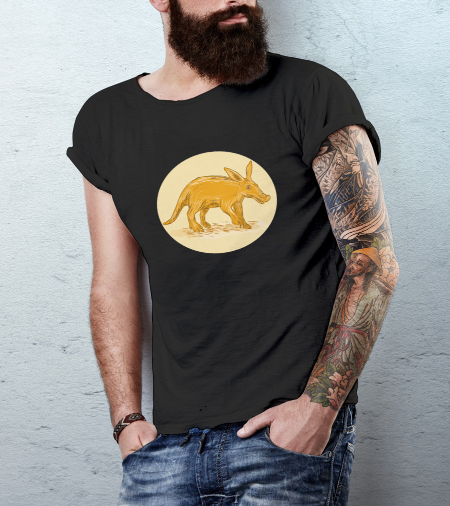 Aardvark African Ant Bear Drawing Golden T-Shirt