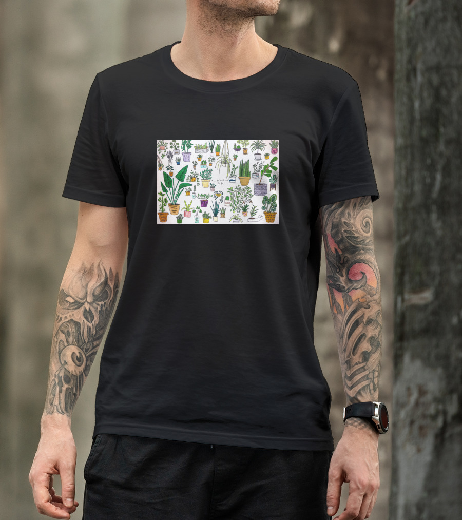 All My Plants Collection Featuring Various Houseplants T-Shirt