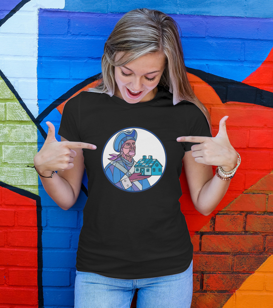 American Patriot Holding House Mosaic Blue 1031076 T-Shirt