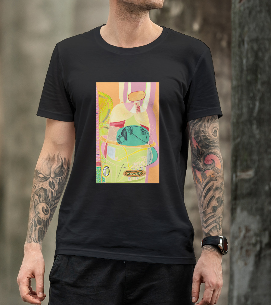 Another Fellow 37074 Abstract Geometric Face T-Shirt