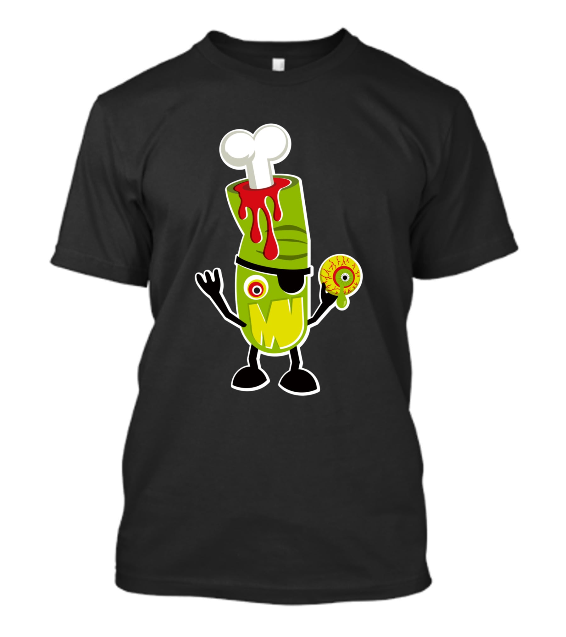 Bad Touch 29565 Zombie Pirate Monster With Bone And Eyeball T-Shirt
