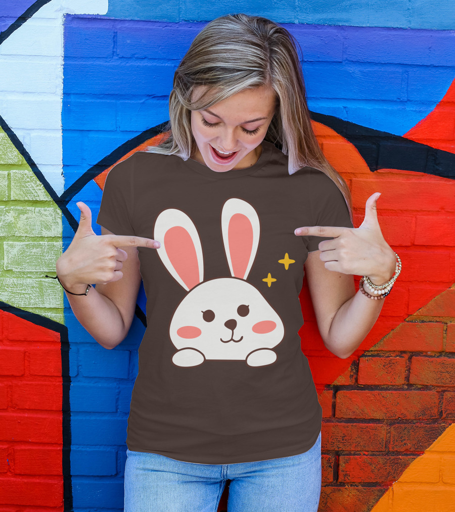 Cute Leveret Bunny Face With Sparkles T-Shirt