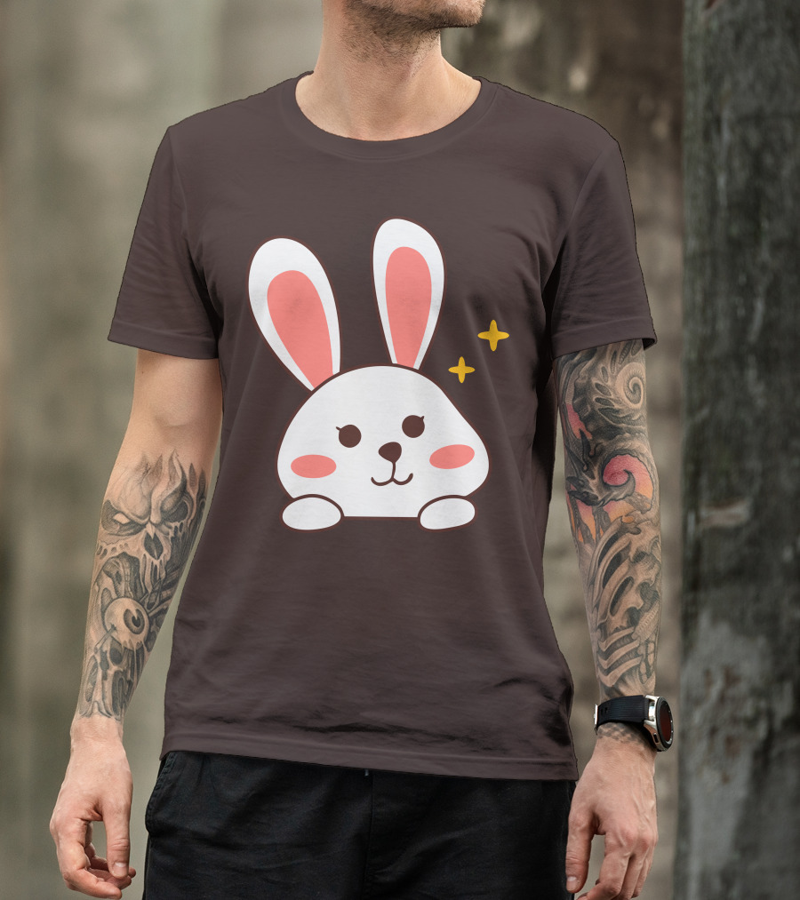 Cute Leveret Bunny Face With Sparkles T-Shirt