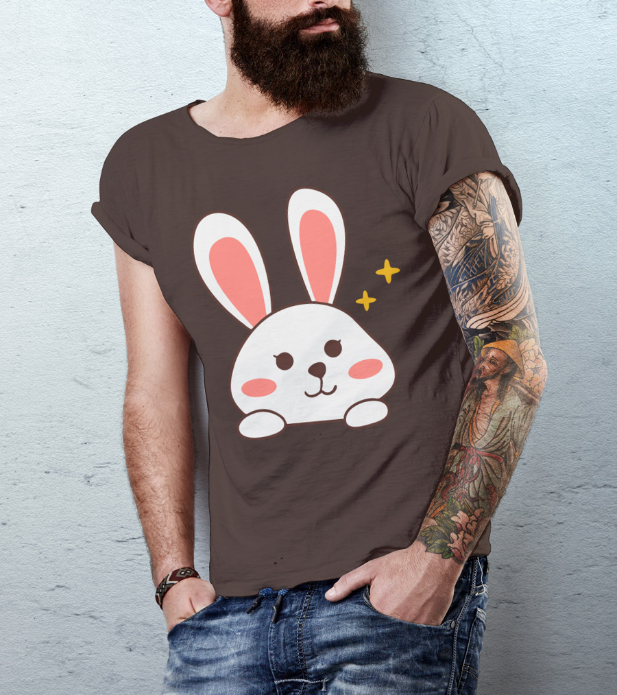 Cute Leveret Bunny Face With Sparkles T-Shirt