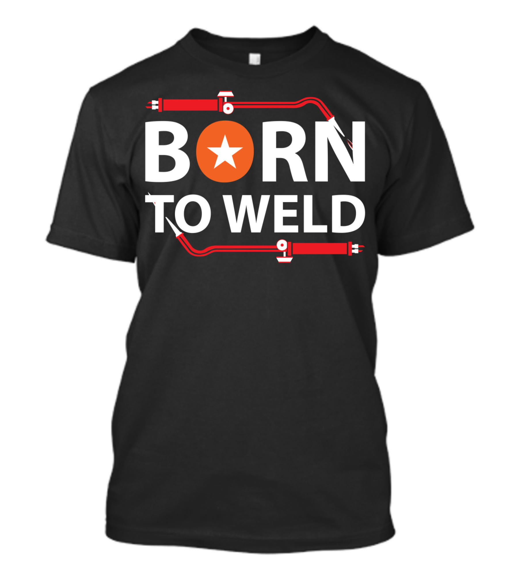 Born To Weld With Welding Torch And Star Icon In Bold Letters T-Shirt