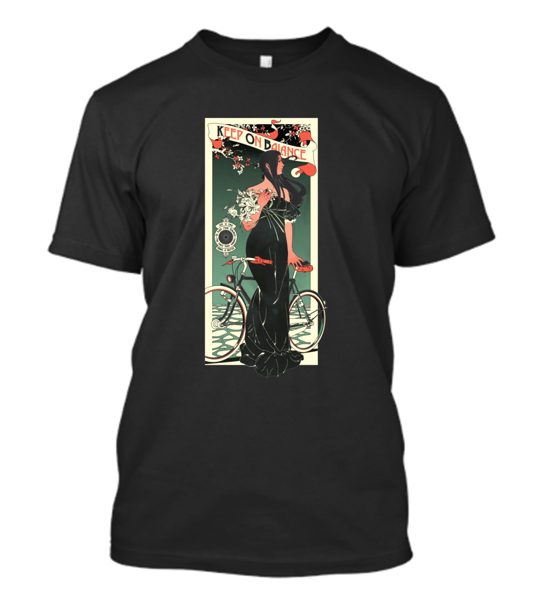 Keep On Balance Bicycle Art Nouveau Woman Vintage 1740788 T-Shirt