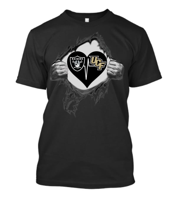 Raiders Nfl And Ucf Knights Heart T-Shirt